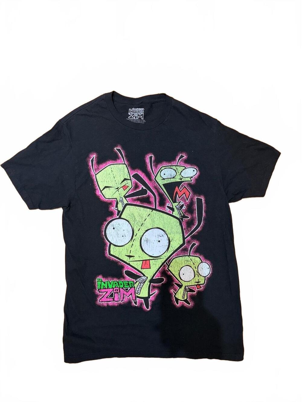 Invader Zim Shirt Black Nickelodeon Cartoon Graphic Tee Size L